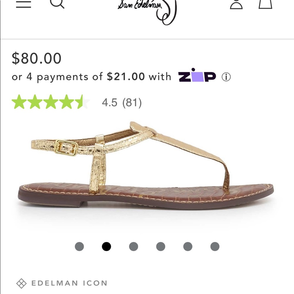 Sam Edelman Gigi Tstrap Gold Glitter Sandal